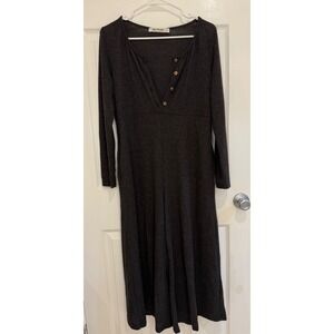 Three Bird Nest Women's Charcoal Gray Long Sleeve Midi Dress Size‎ S